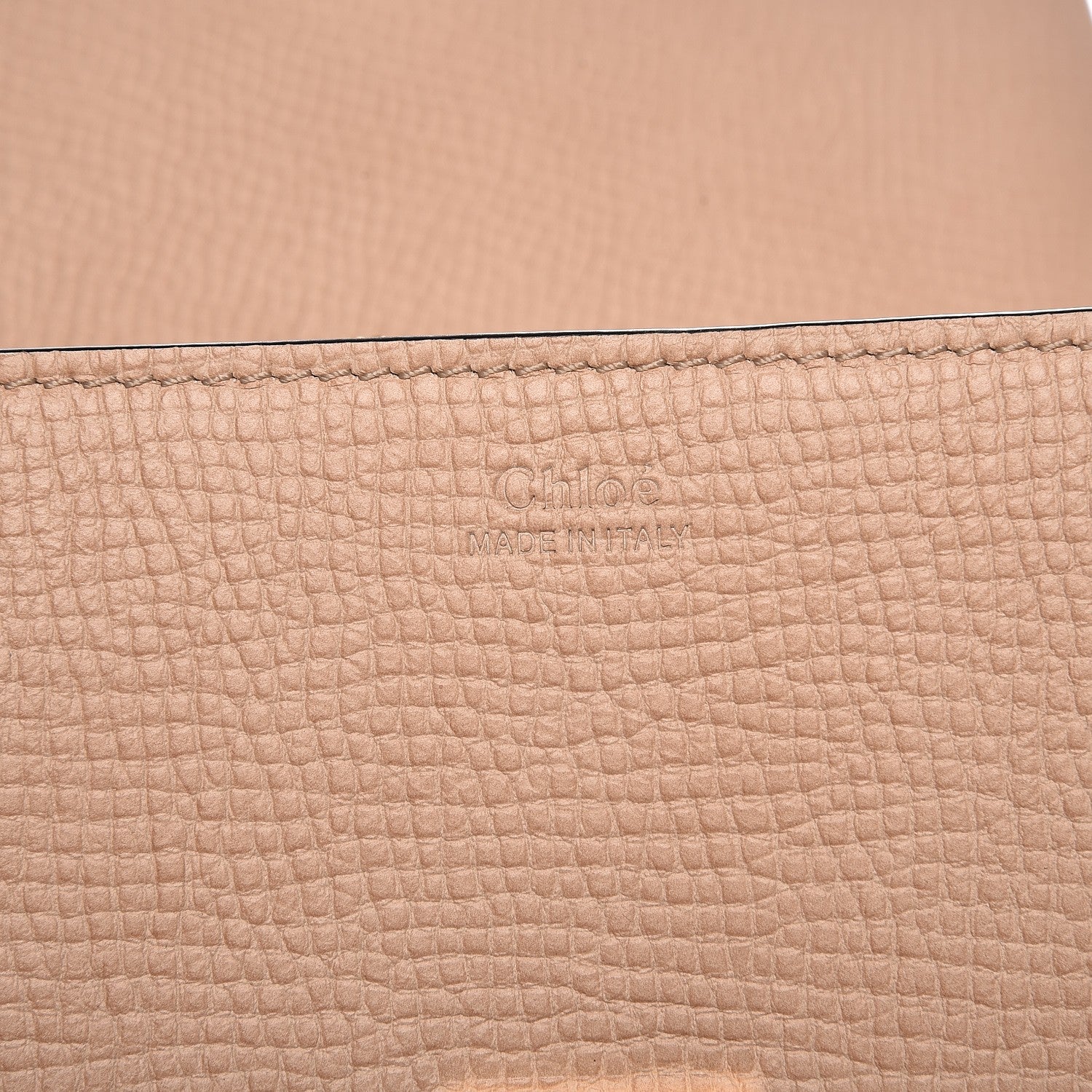 Chloe Grained Calfskin Lambskin Drew Shoulder Bag Powder Beige Caramel 6 of 6