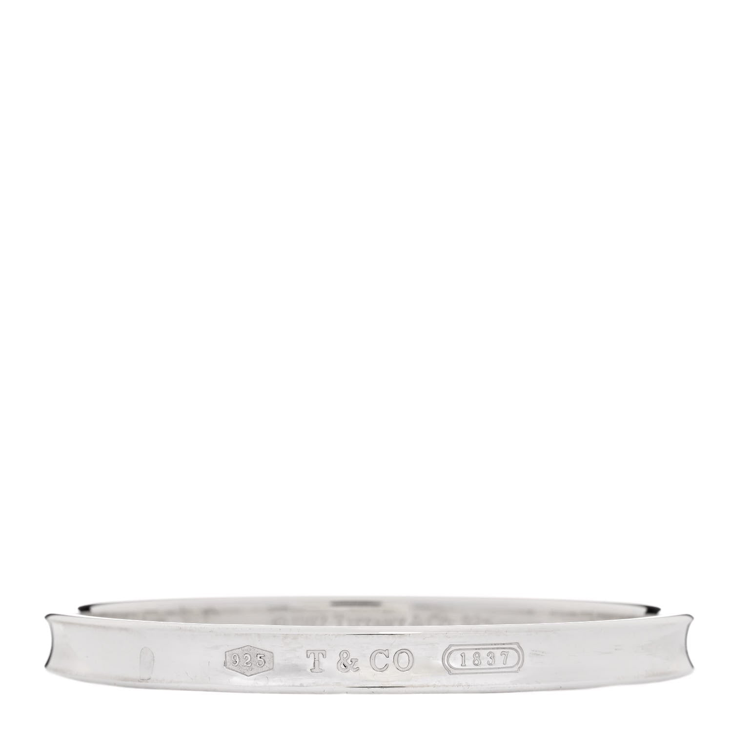 Tiffany Sterling Silver Narrow 1837 Bangle Bracelet 1 of 4