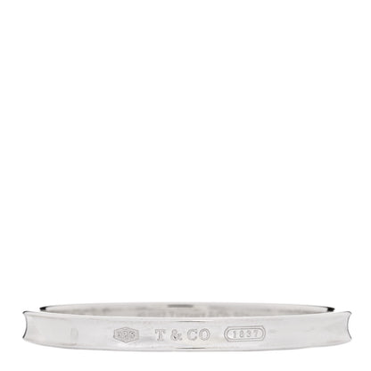 Tiffany Sterling Silver Narrow 1837 Bangle Bracelet 1 of 4