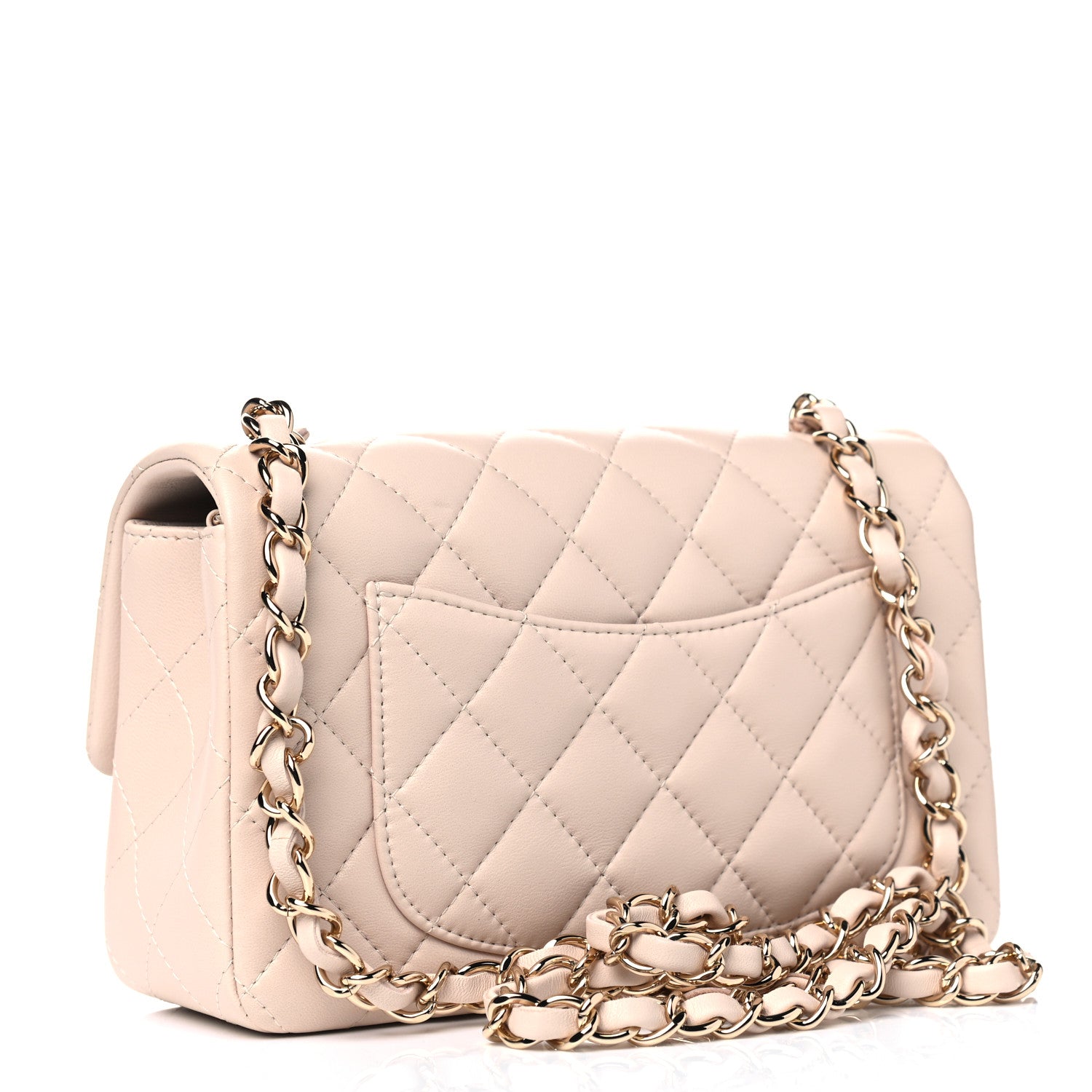 Chanel Lambskin Quilted Mini Rectangular Flap Light Beige 2 of 4