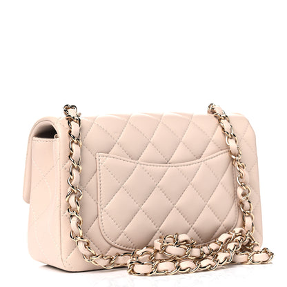 Chanel Lambskin Quilted Mini Rectangular Flap Light Beige 2 of 4