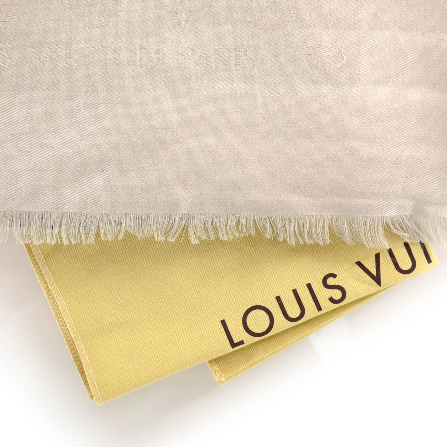 Louis Vuitton Silk Wool Monogram Pois Shawl Beige 3 of 6