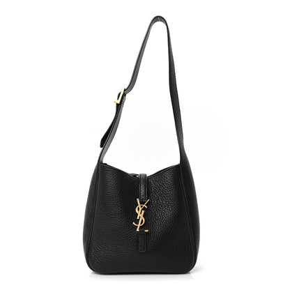 Saint Laurent Grained Calfskin Baby Le 5 A 7 Supple Hobo Black 1 of 10