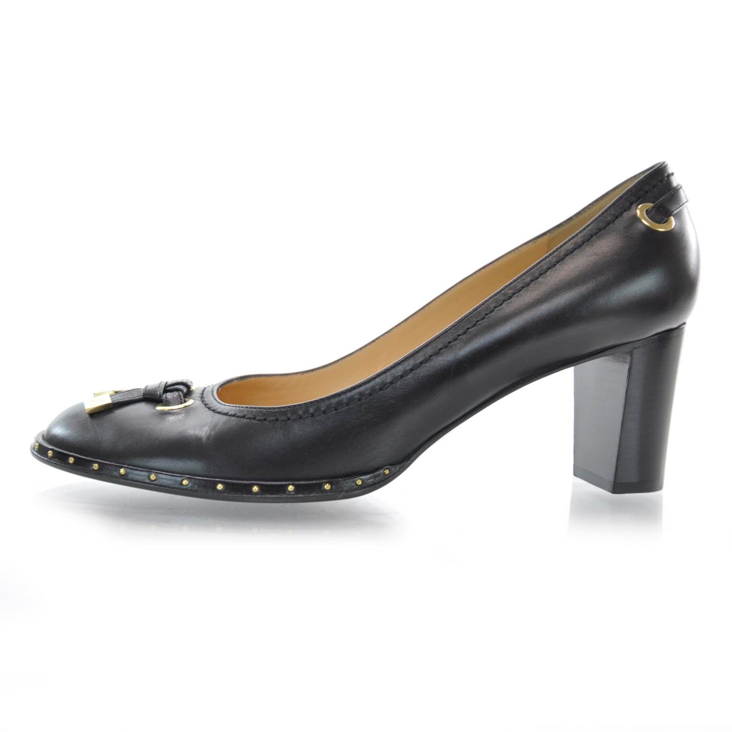 Leather Bow Heels 40 Black