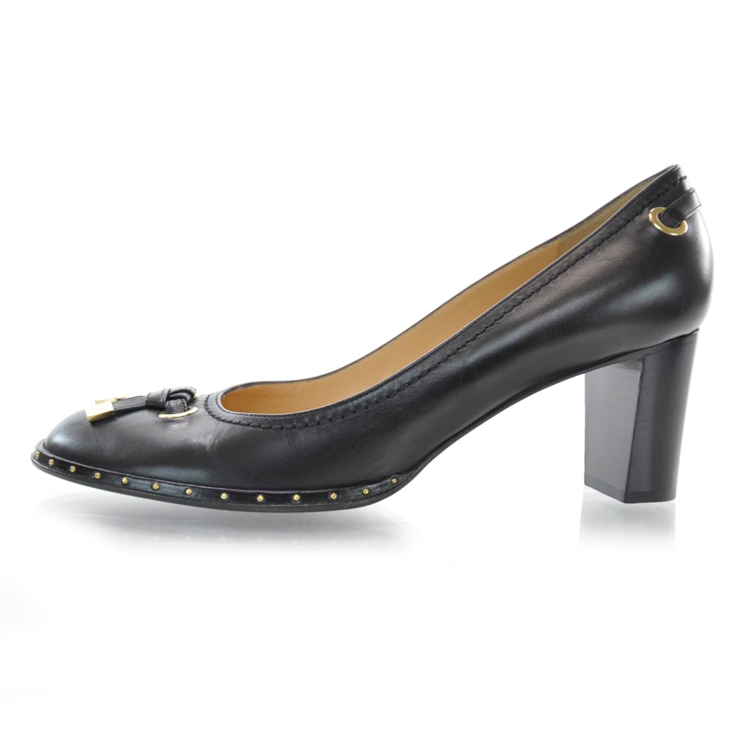 Louis Vuitton Leather Bow Heels 40 Black 1 of 6