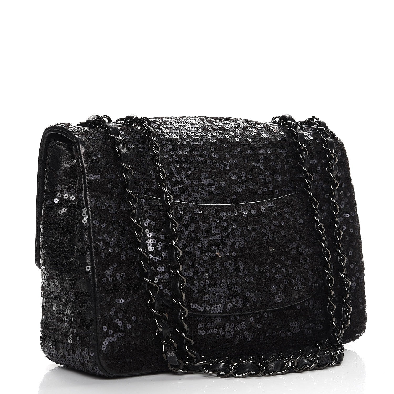 Chanel Sequin Lambskin Medium Moonlight on Water Flap Black 2 of 9