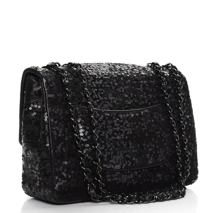Chanel Sequin Lambskin Medium Moonlight on Water Flap Black 2 of 9