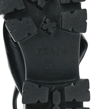 Prada Nappa Soft Metal Triangle Logo Padded Monolith 55mm Slingback Sandals 41 Black 6 of 9