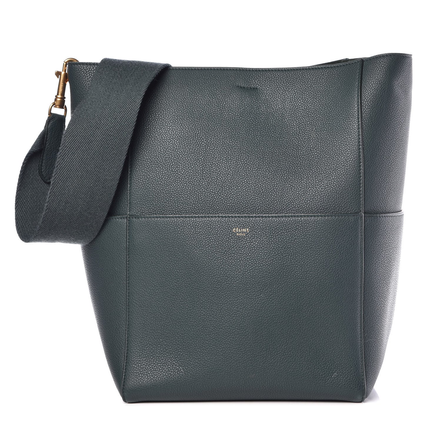 Soft Grained Calfskin Sangle Bucket Bag Amazone