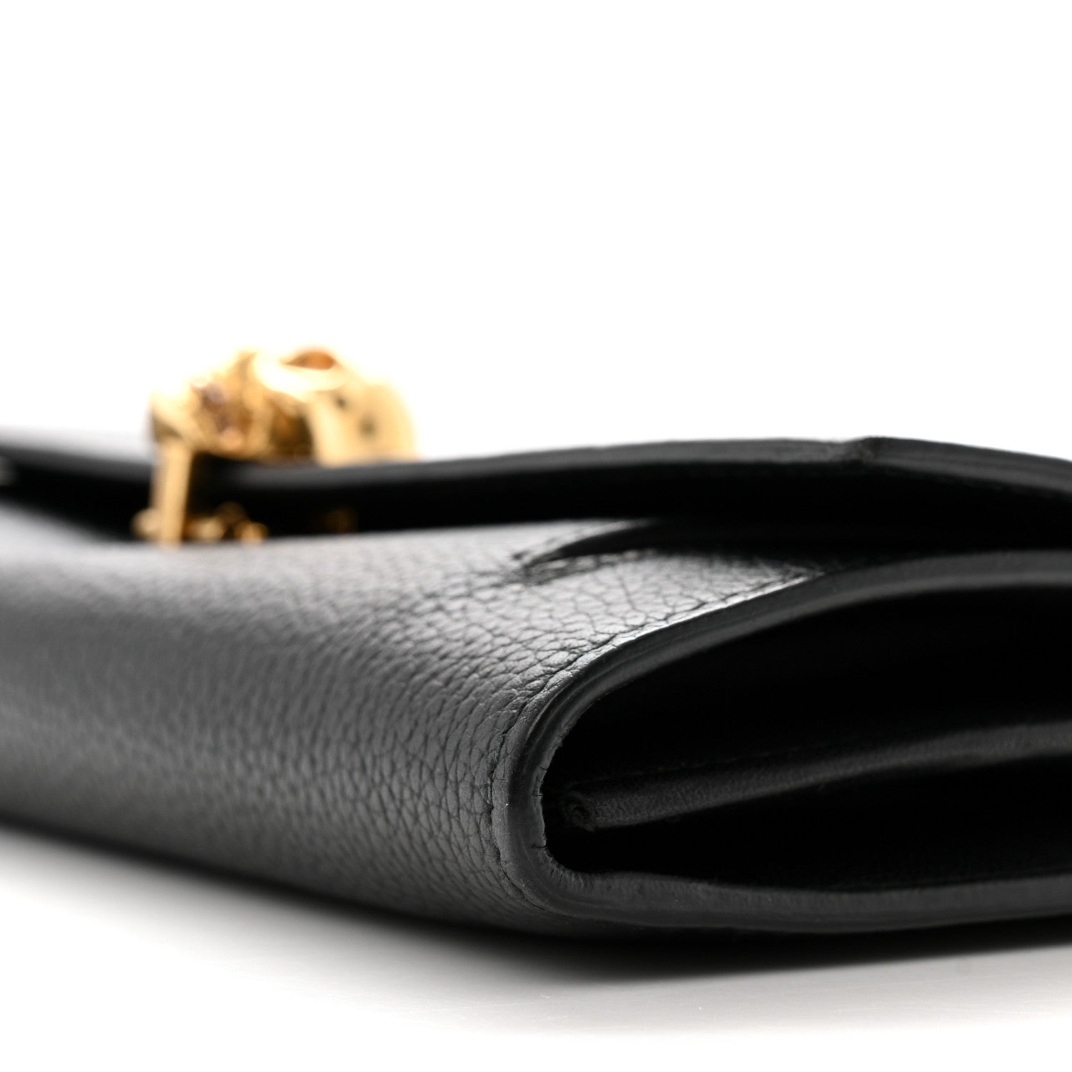 Alexander McQueen Pebbled Calfskin Skull Wallet on Chain Black 11 of 14