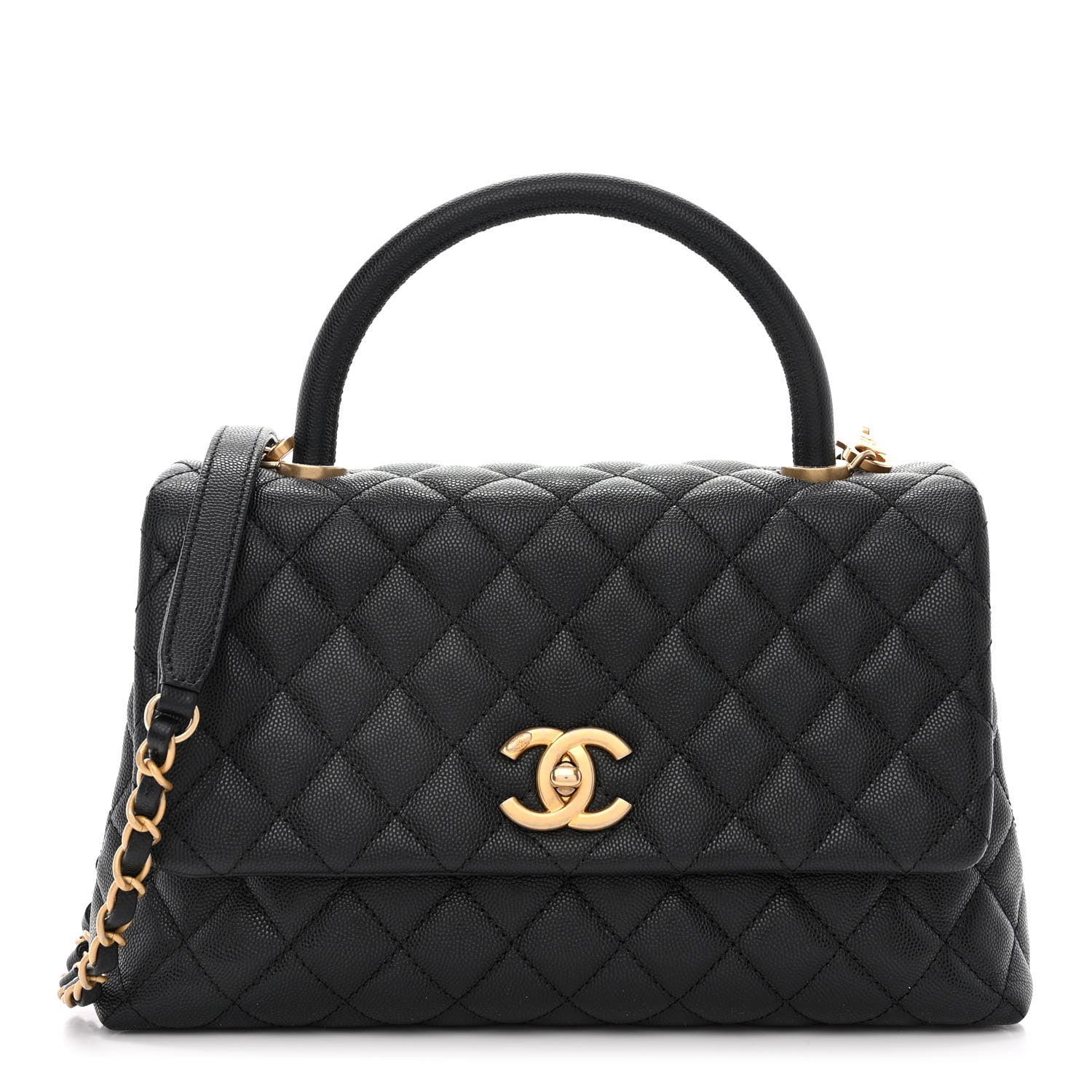 Chanel Caviar Quilted Small Coco Handle Flap Black 1 of 12