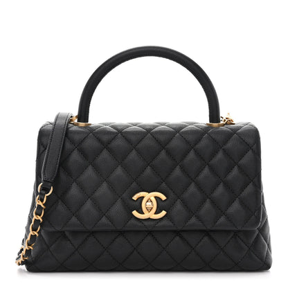 Chanel Caviar Quilted Small Coco Handle Flap Black 1 of 12