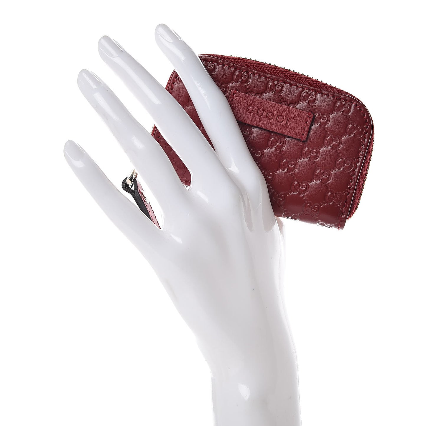 Microguccissima Zip Around Card Case Red