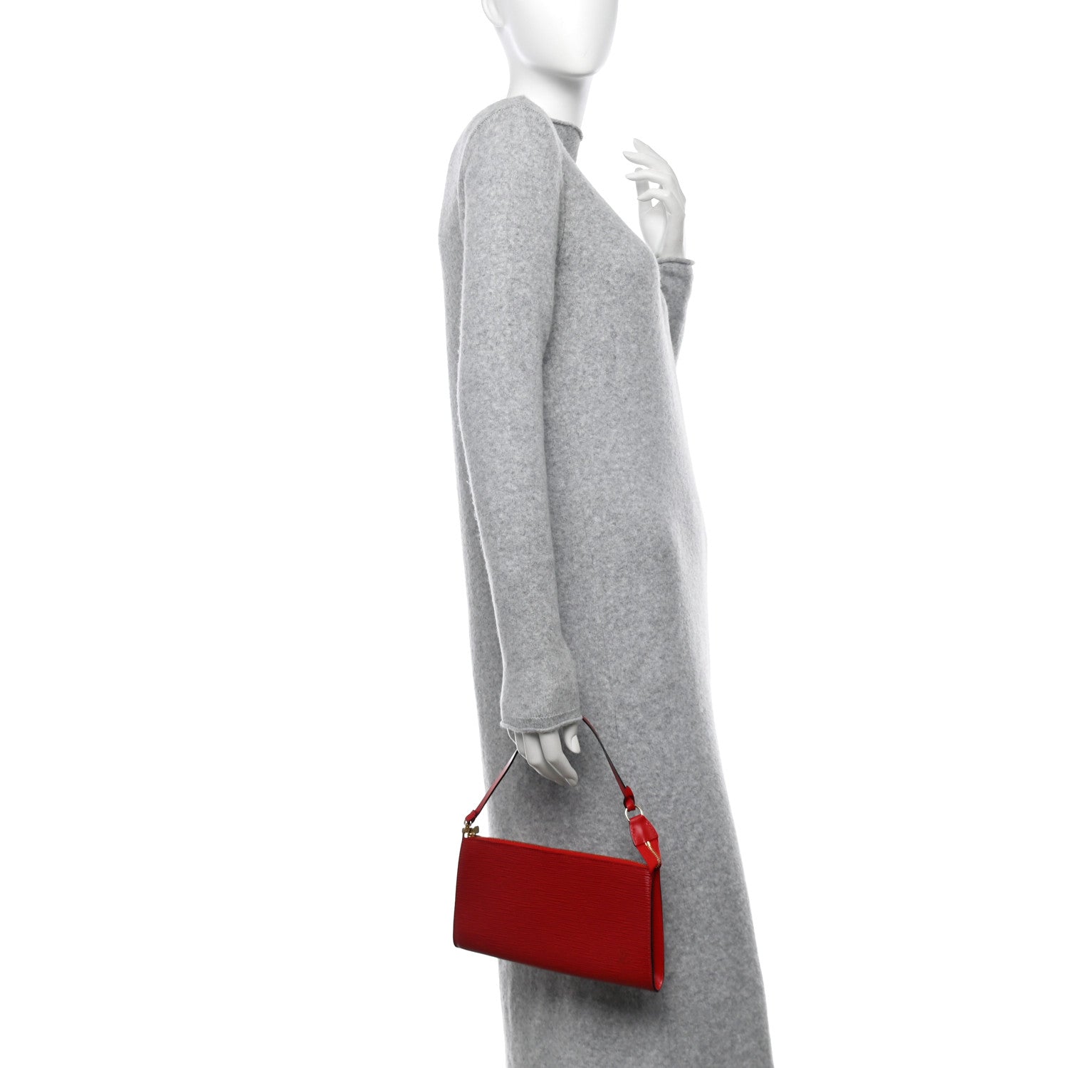 Louis Vuitton Epi Pochette Accessories 24 Castillan Red 2 of 9