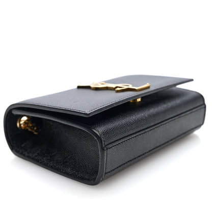 Saint Laurent Grain De Poudre Small Monogram Kate Satchel Black 3 of 8