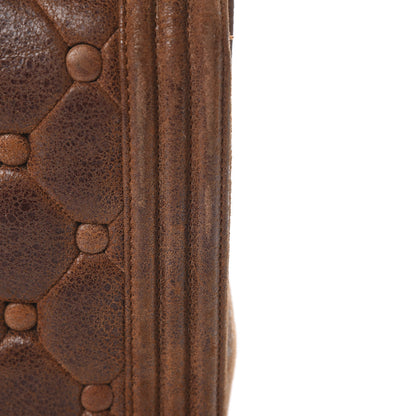 Chanel Nubuck Chesterfield Quilted Large Celtic Boy Flap Brown 14 of 14