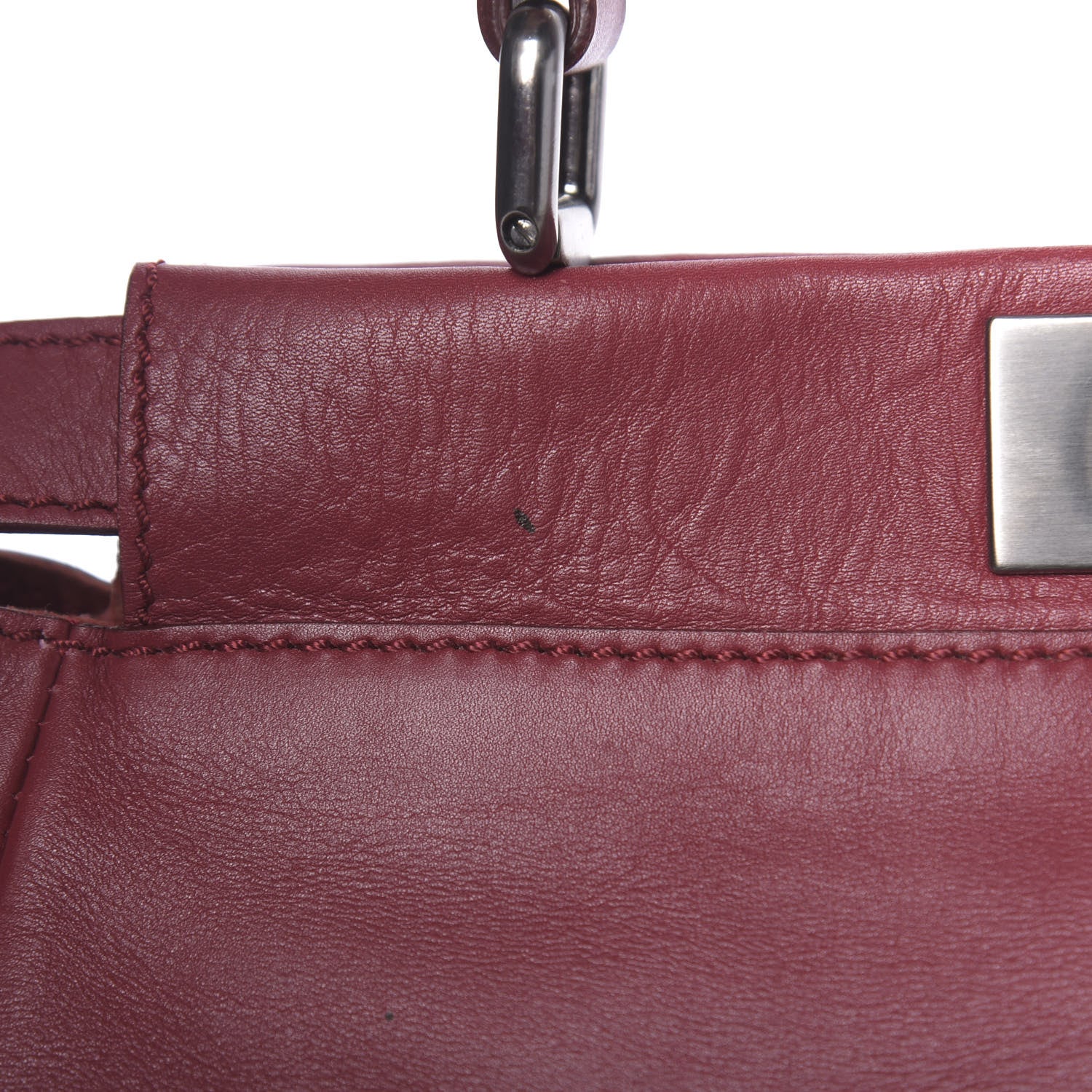 Fendi Vitello Suede Medium Peekaboo Iconic Satchel Rubino Peonia 13 of 14
