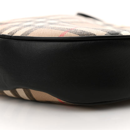 Burberry Vintage Check Canvas Calfskin Louise Bag Archive Beige Black 11 of 14