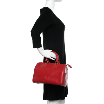 Louis Vuitton Epi Speedy 25 Castillan Red 2 of 13
