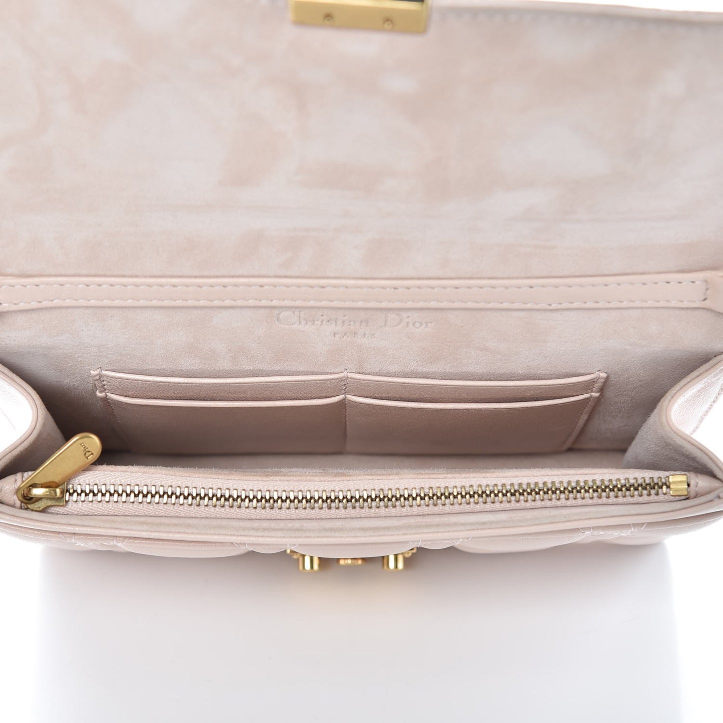 Lambskin Cannage Dioraddict Wallet on Chain Clutch Rose Poudre
