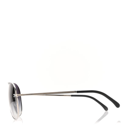 Chanel Aviator CC Sunglasses 4189-T-Q Black 3 of 8