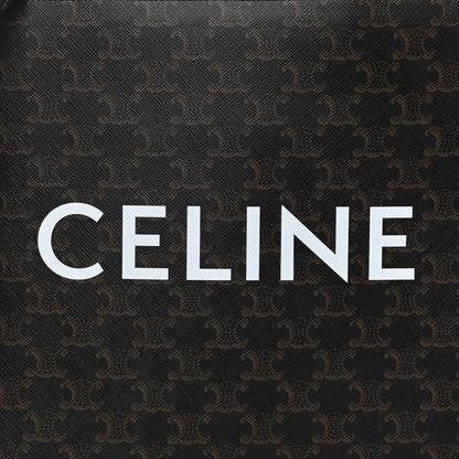 Celine Triomphe Canvas Calfskin Small Vertical Cabas Tan 7 of 9