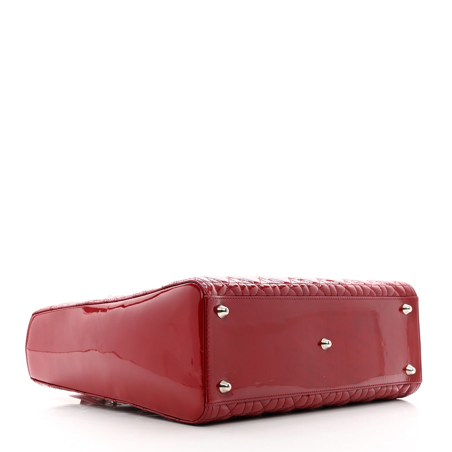 Patent Cannage Large Lady Dior Red