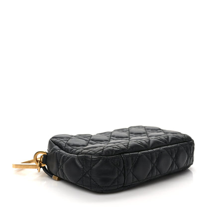Christian Dior Lambskin Cannage DiorQuake Pouch Black 4 of 8