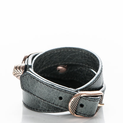 Balenciaga Agneau Giant 12 Rose Gold Hardware Triple Tour Bracelet Anthracite 3 of 6