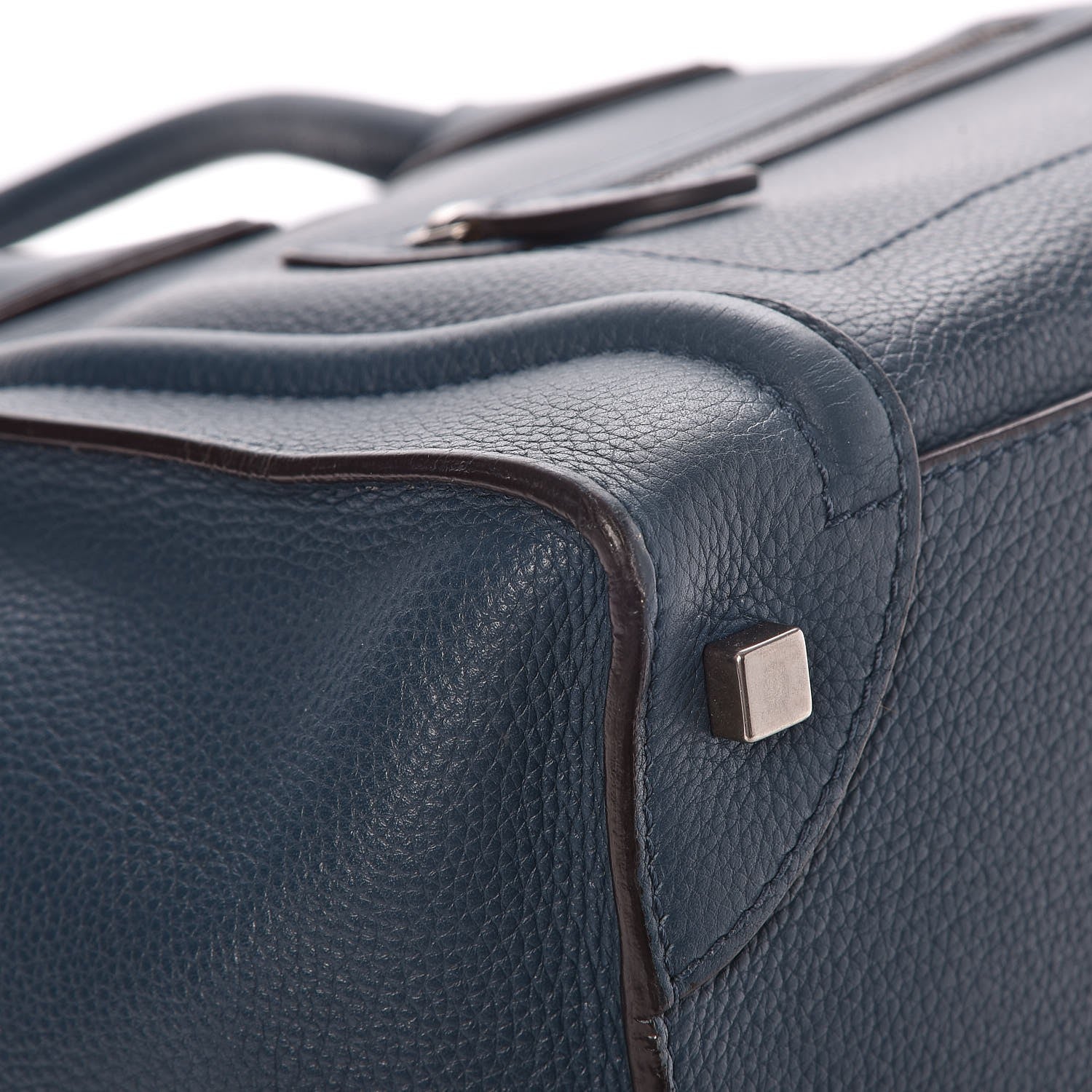 Celine Drummed Calfskin Mini Luggage Orage 9 of 10