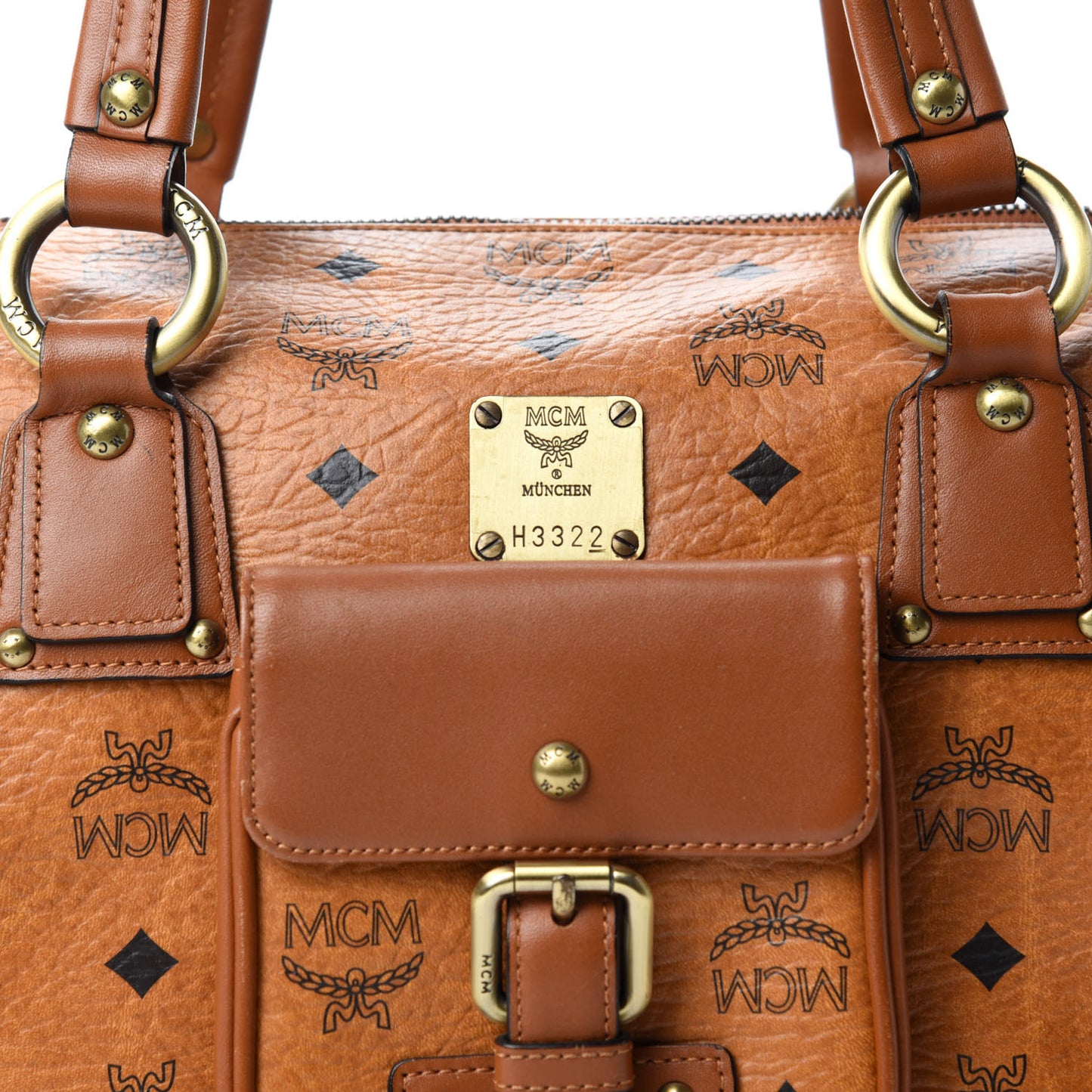 Visetos Small Boston Bag Cognac