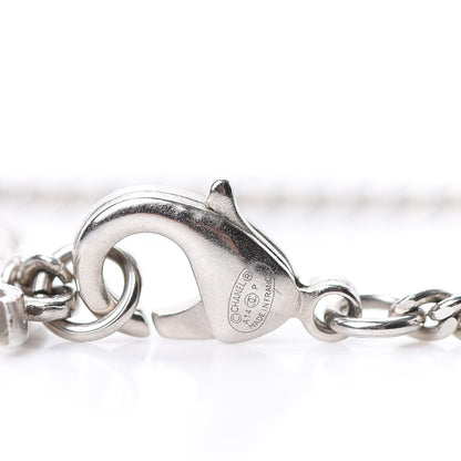 Chanel Crystal Large CC Necklace Silver 4 of 4