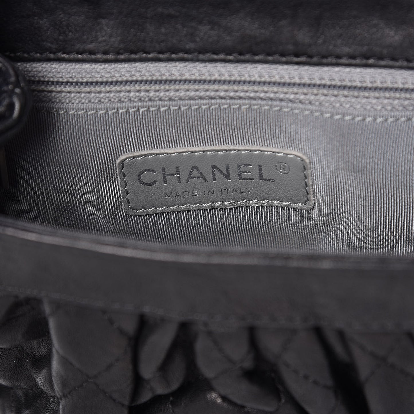Washed Lambskin Quilted Mini Chain Around Flap Black