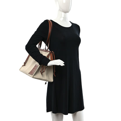 Loewe Canvas Calfskin Small Cushion Tote Beige 2 of 9