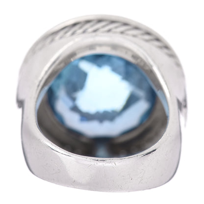 David Yurman Sterling Silver Diamond Blue Topaz 25mm Cerise Ring 56 7.5 4 of 5