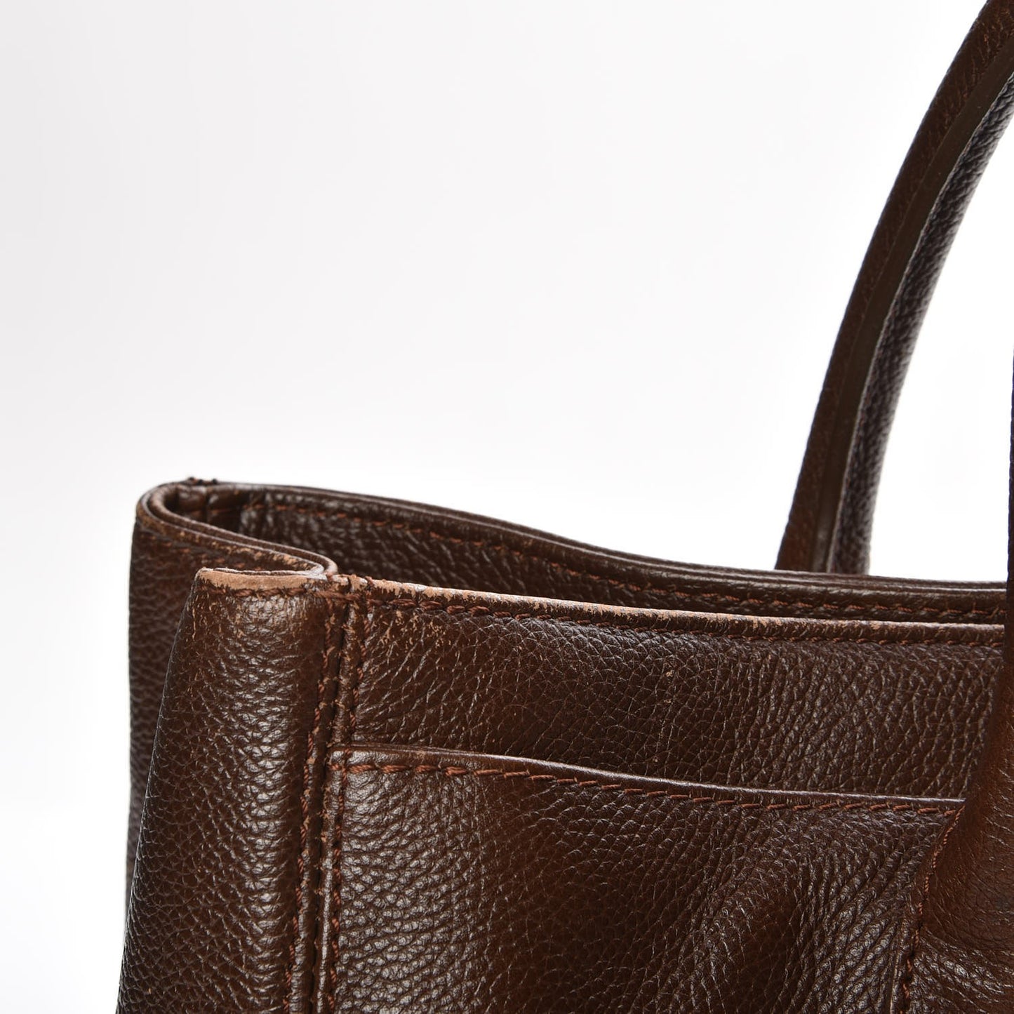 Calfskin Cerf Executive Shopper Tote Brown