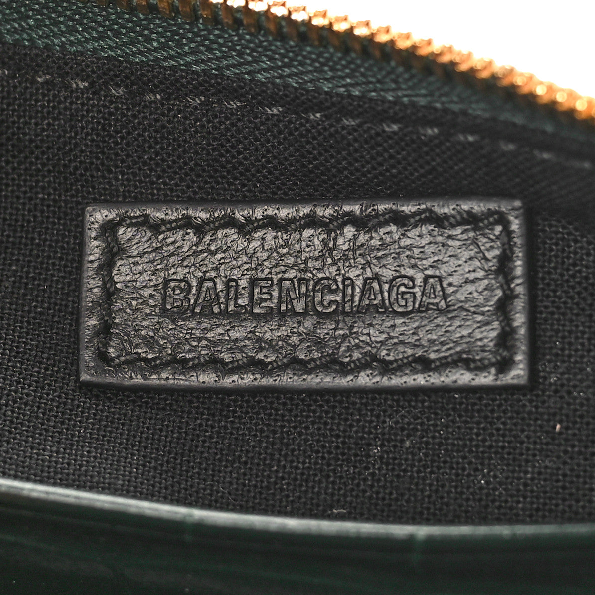 Balenciaga Extra Supple Calfskin Crocodile Embossed Mini Le Cagole Purse With Chain Forest Green 6 of 8