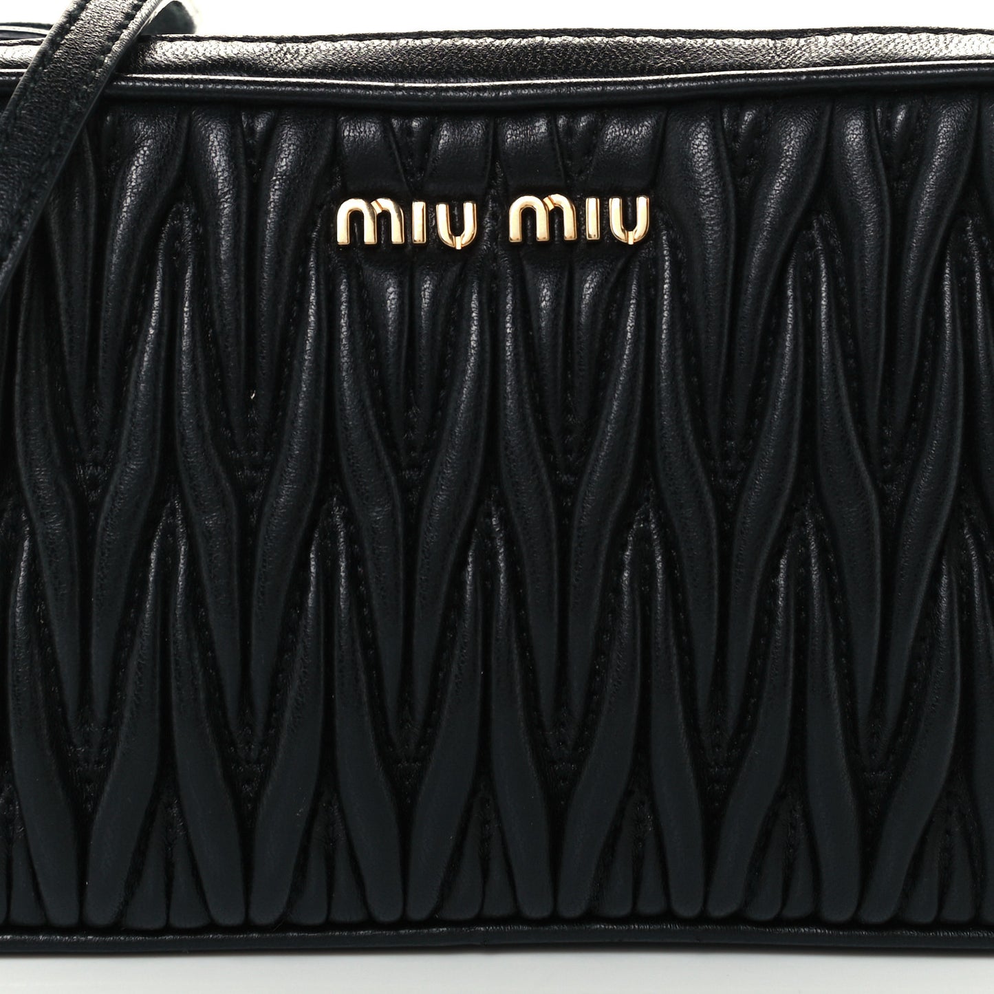 Nappa Matelasse Double Zip Pochette Clutch Black