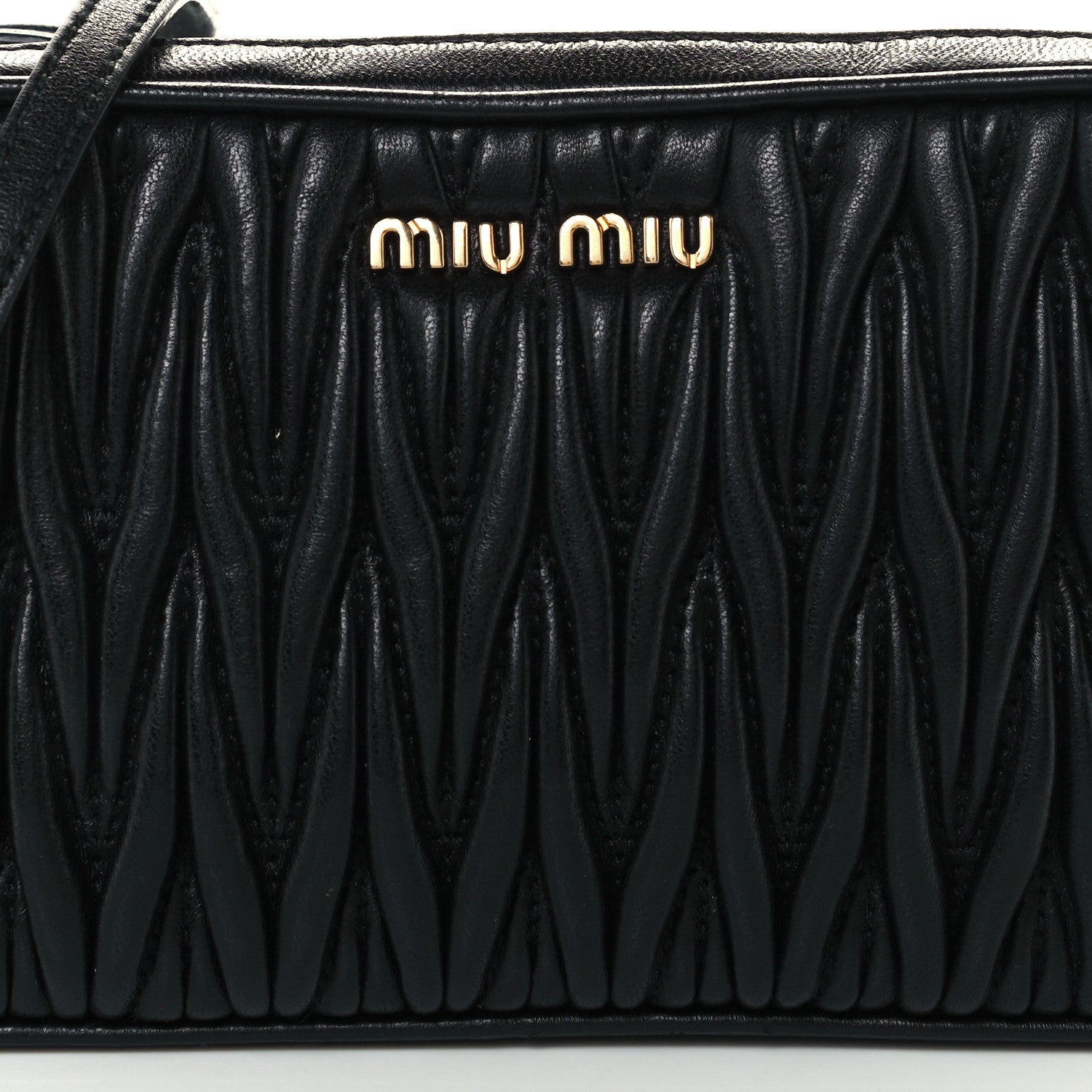 Miu Miu Nappa Matelasse Double Zip Pochette Clutch Black 9 of 14