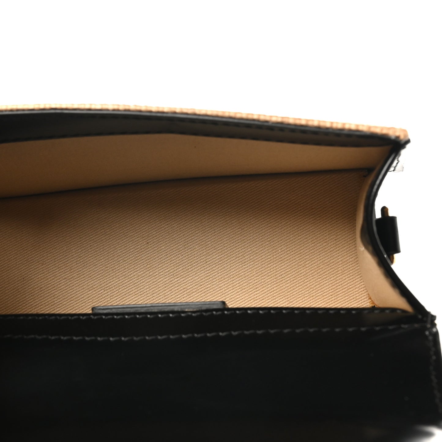 Raffia Smooth Calfskin Le Bambino Ivory Black