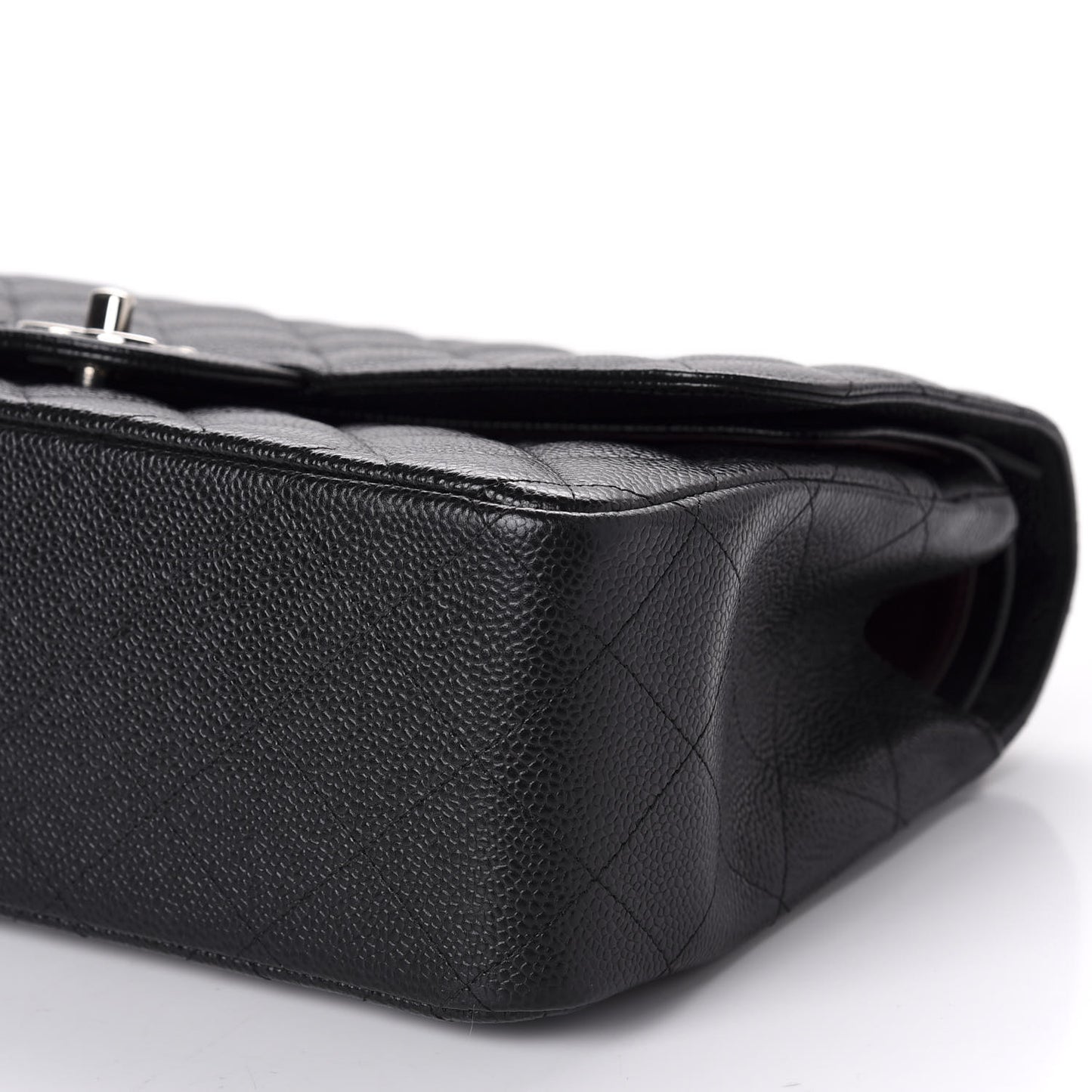 Caviar Quilted Jumbo Double Flap Black