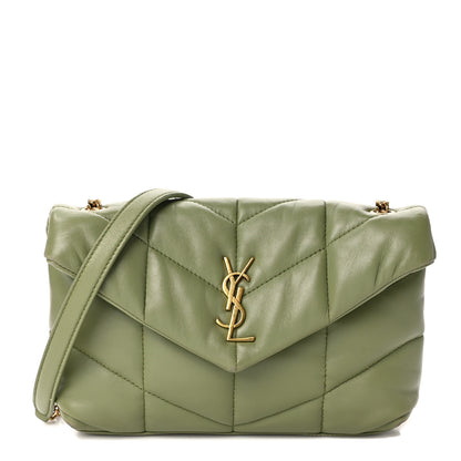 Saint Laurent Lambskin Quilted Toy Loulou Puffer Monogram Chain Satchel Light Pistache 1 of 12