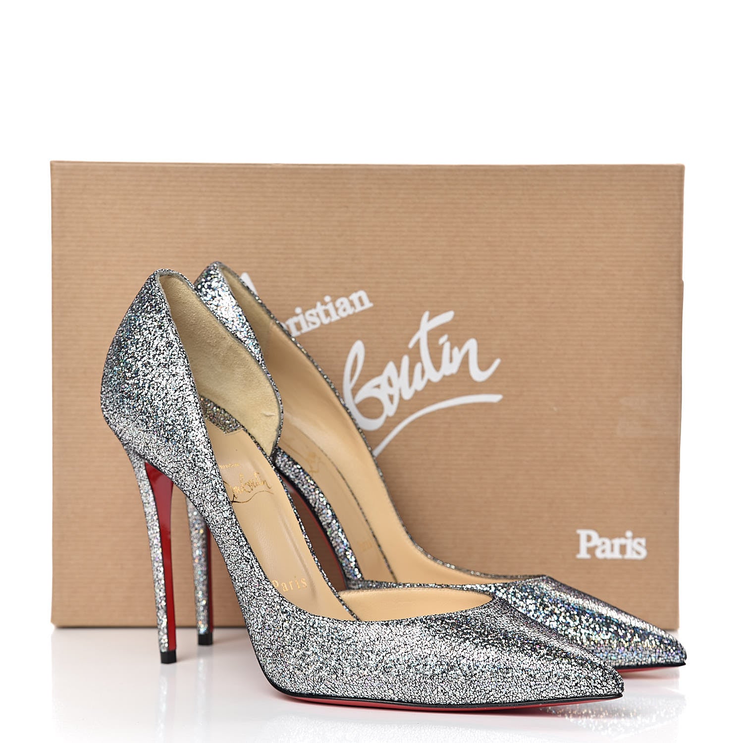 Christian Louboutin Nappa Mica Iriza 100 Pumps 39.5 Silver 10 of 10