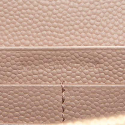Saint Laurent Grain De Poudre Matelasse Chevron Monogram Chain Wallet Pale Pink 7 of 7