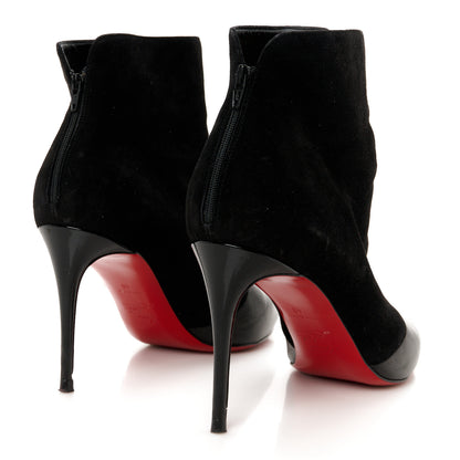 Christian Louboutin Suede Patent Calfskin Gaetanina 100 Booties 40 Black 5 of 10