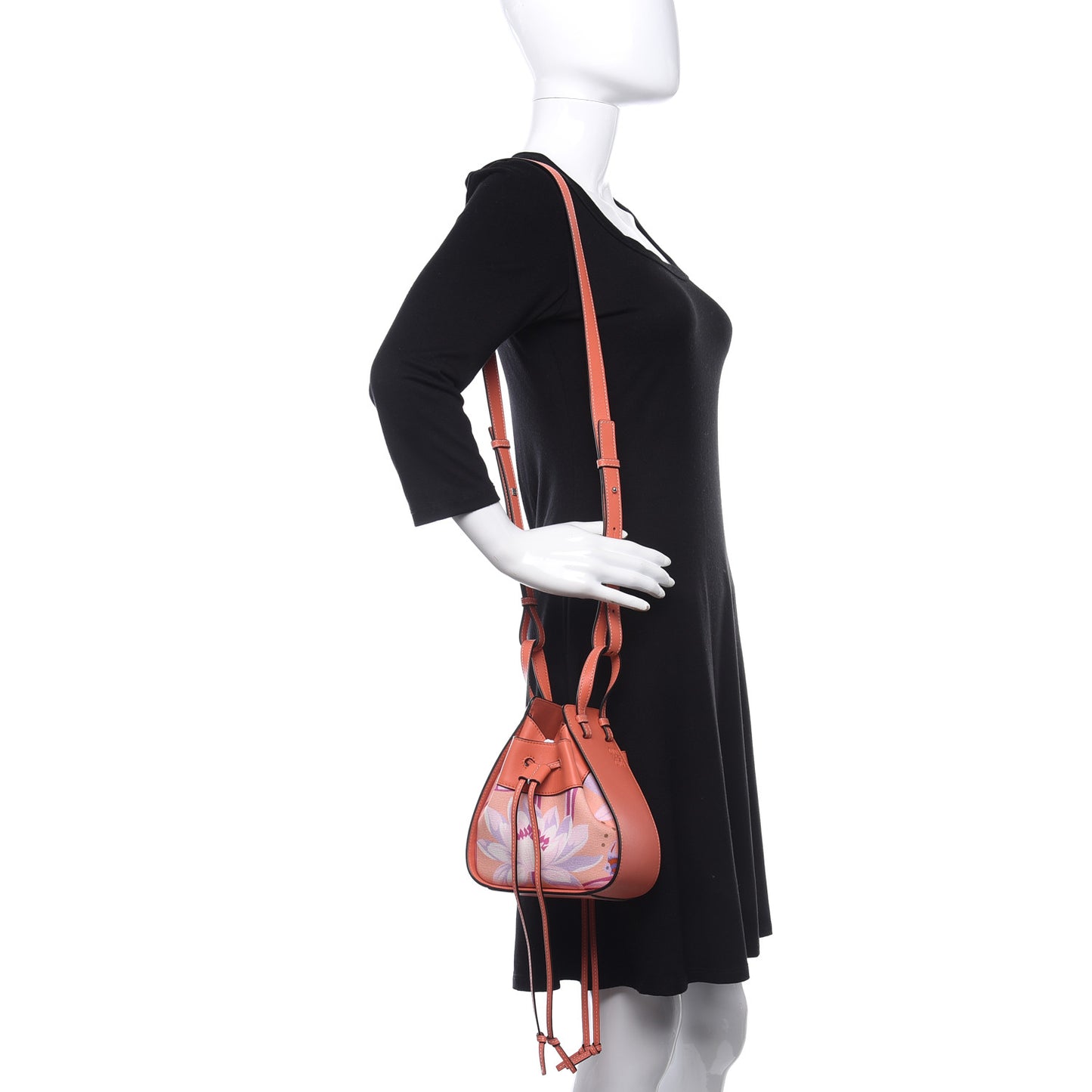 Calfskin Embroidered Floral Mini Hammock Shoulder Bag