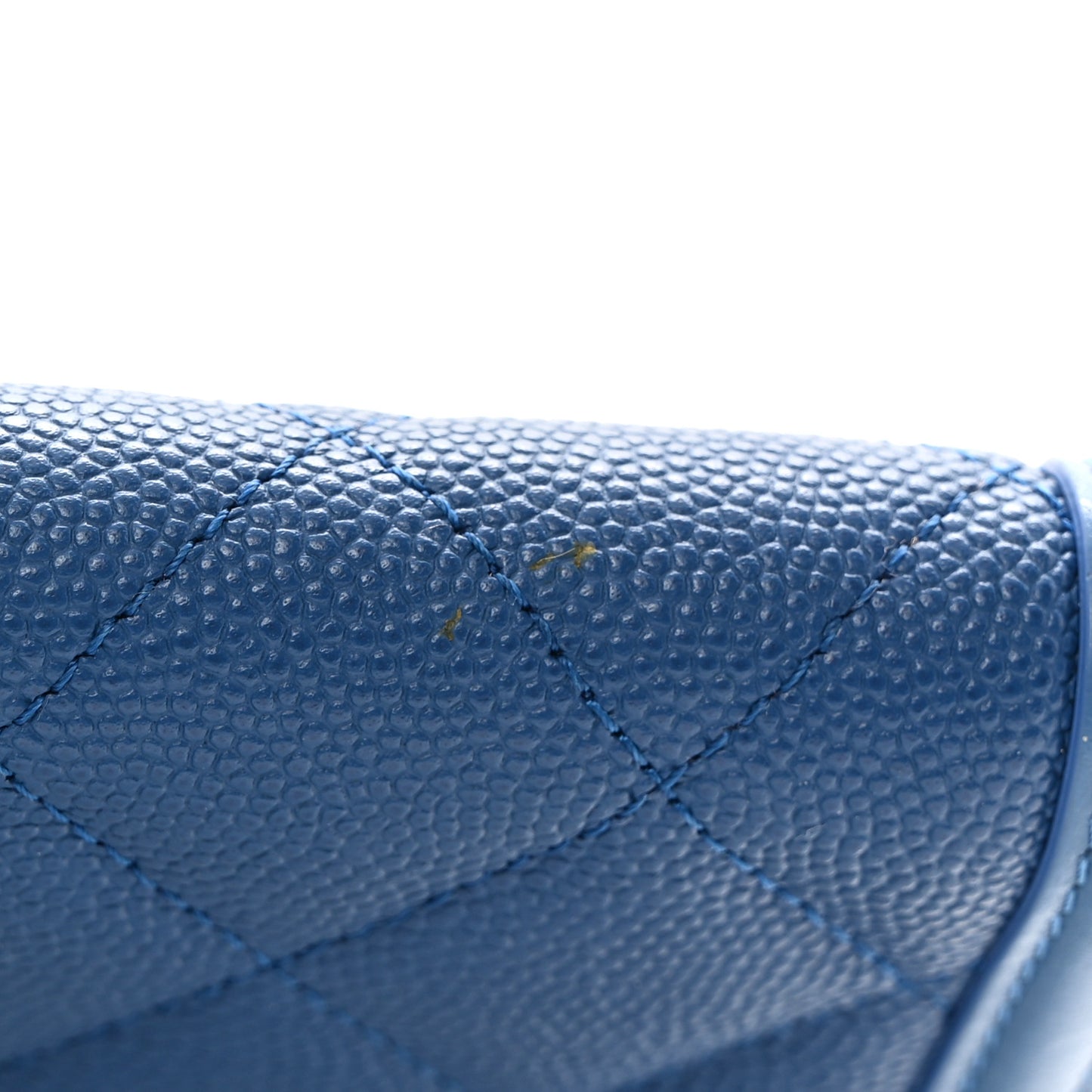 Caviar Quilted Medium Filigree Zip Around Wallet Dark Blue