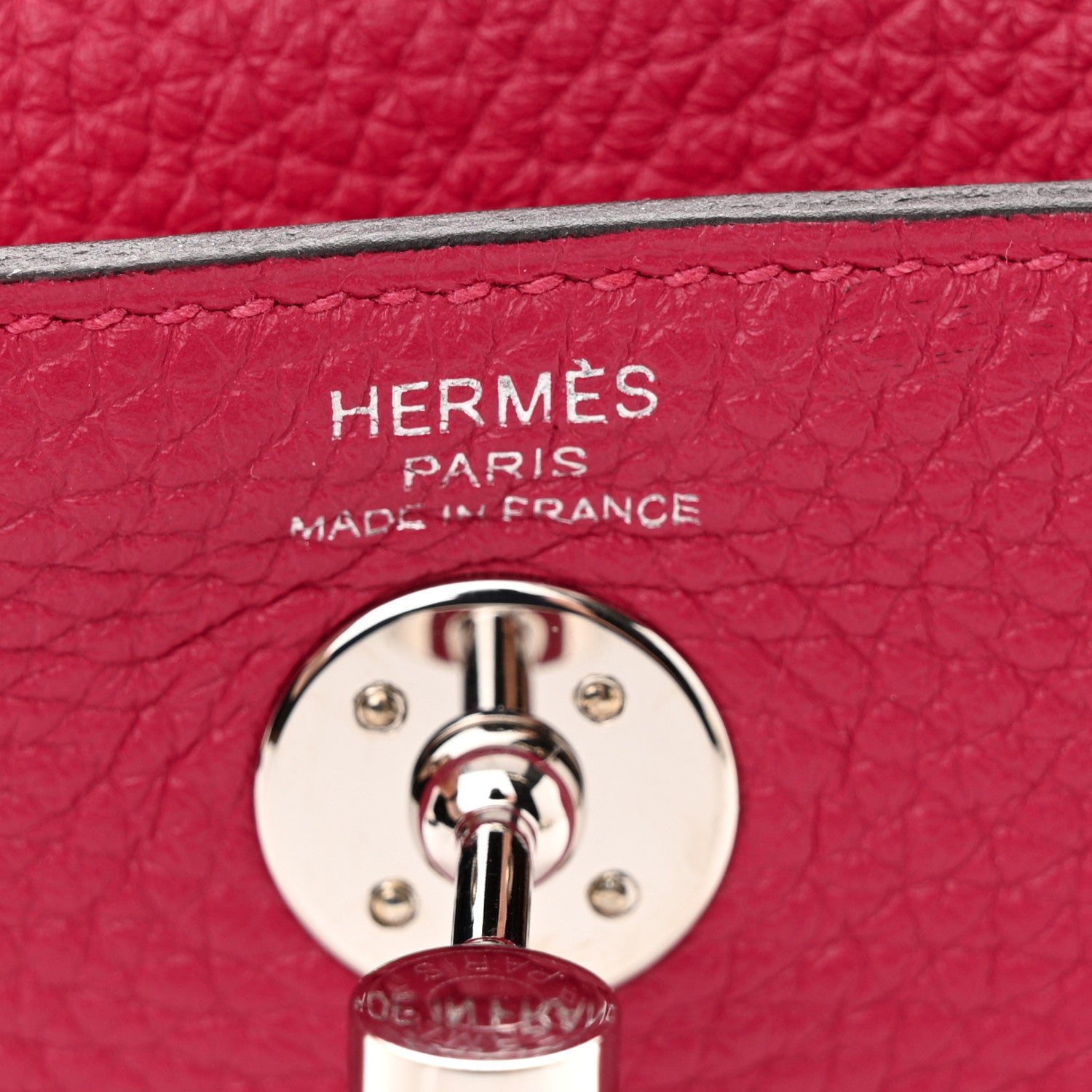 Hermes Taurillon Clemence Mini Lindy 20 Rose Pourpre 6 of 9
