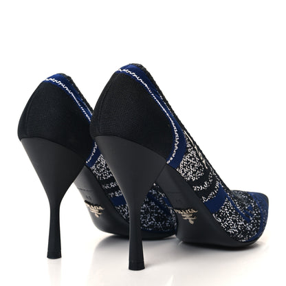 Prada Knit Pumps 40 Indaco Black 4 of 8