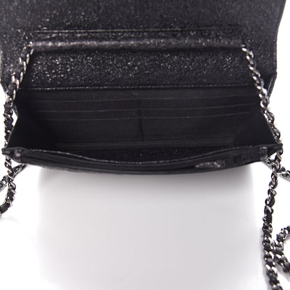 Chanel Crackled Calfskin Wallet On Chain WOC Black 5 of 10